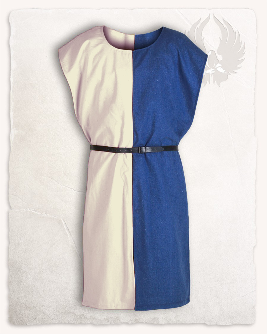 Tabard bicolore bleu crème, modèle Ignaz