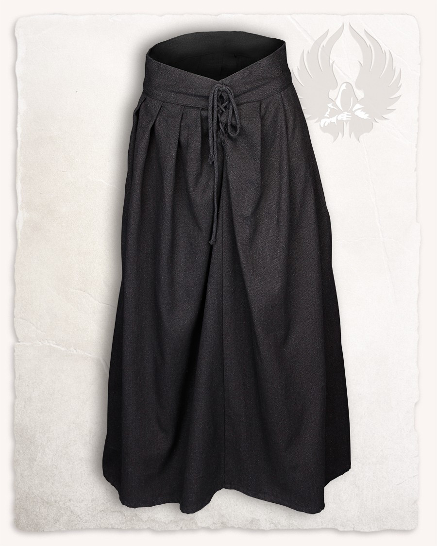 Jupe médiévale en coton modèle Anna, noir