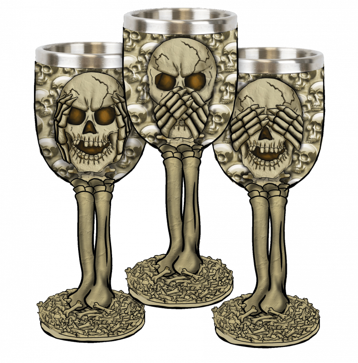 Tasse trois têtes de mort, décorative (1 unité)