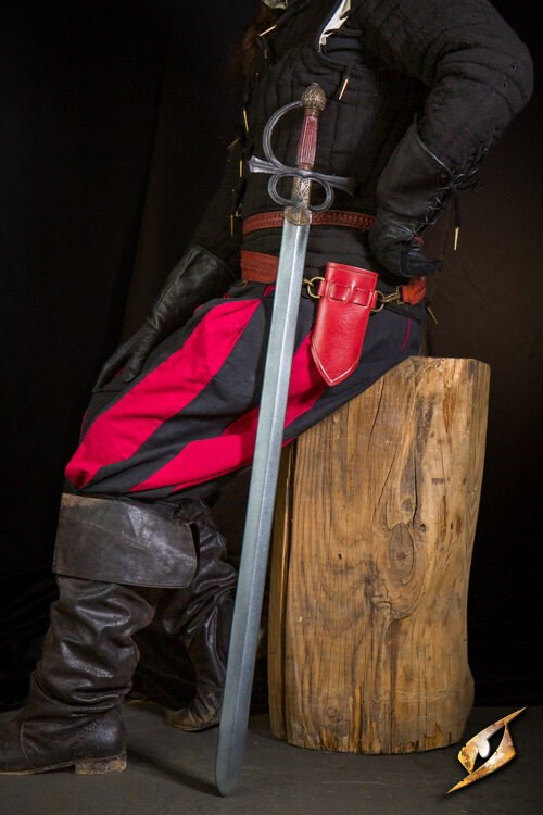 Épée de rapière en latex Rillet à poignée rouge (LARP)