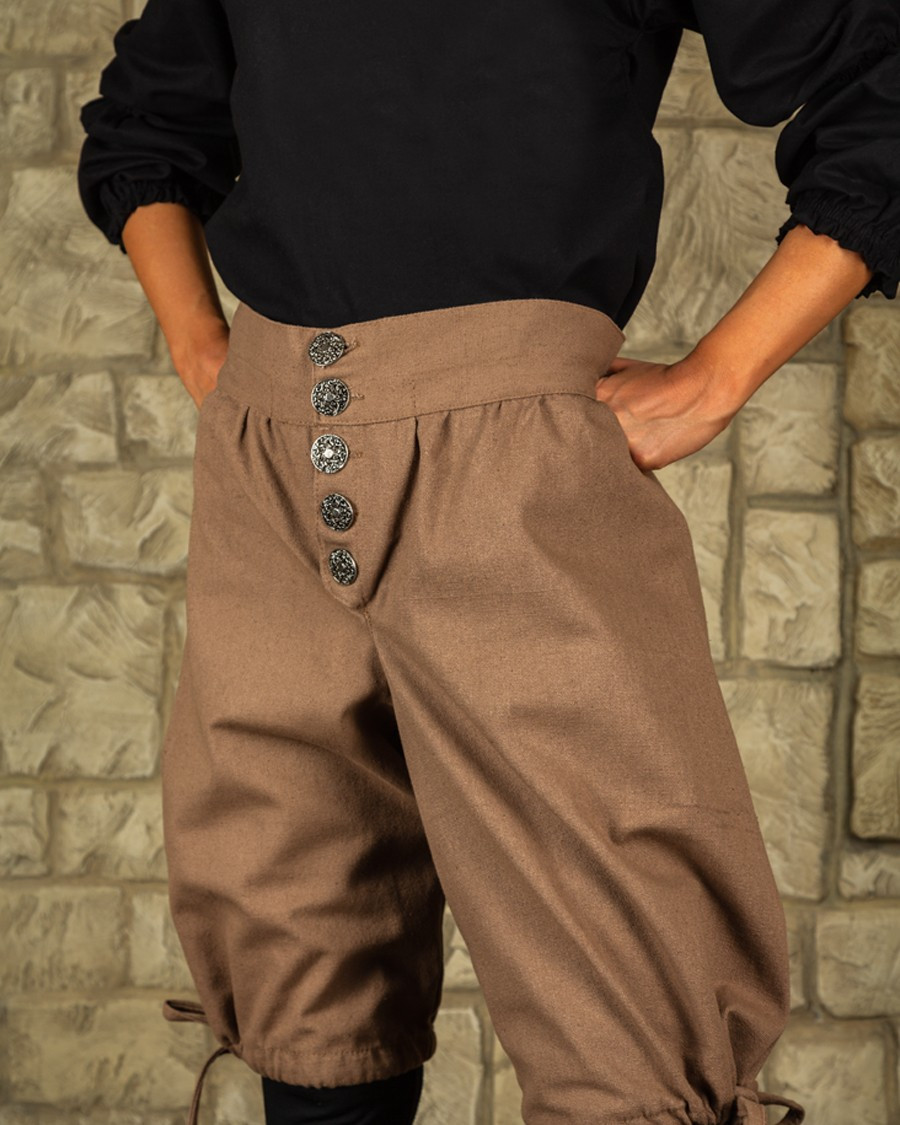 Pantalon Capri en Coton Tilly, Brun Sable
