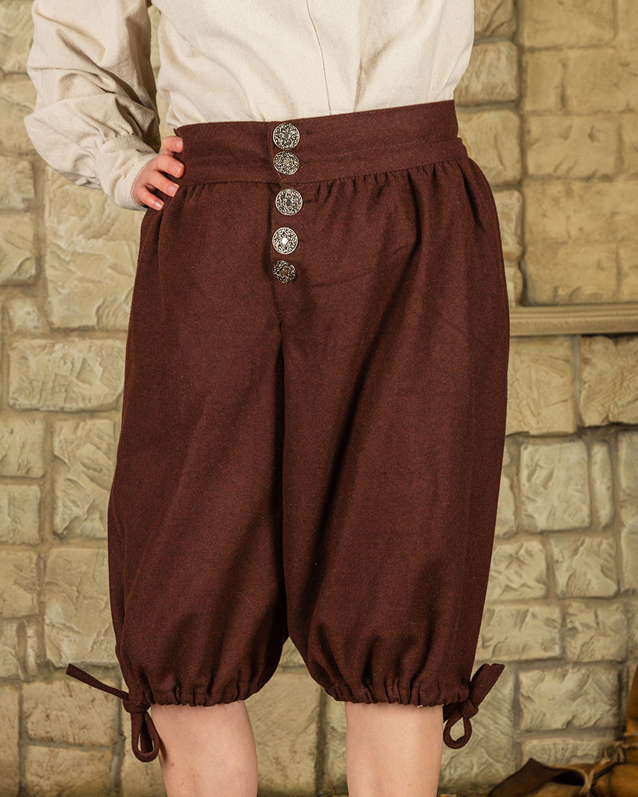 Pantalon capri en laine Tilly, marron