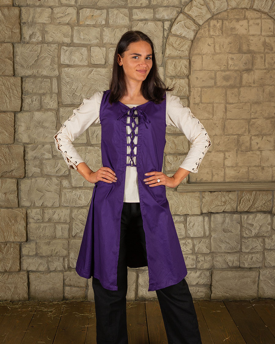 Robe médiévale violette modèle Leandra