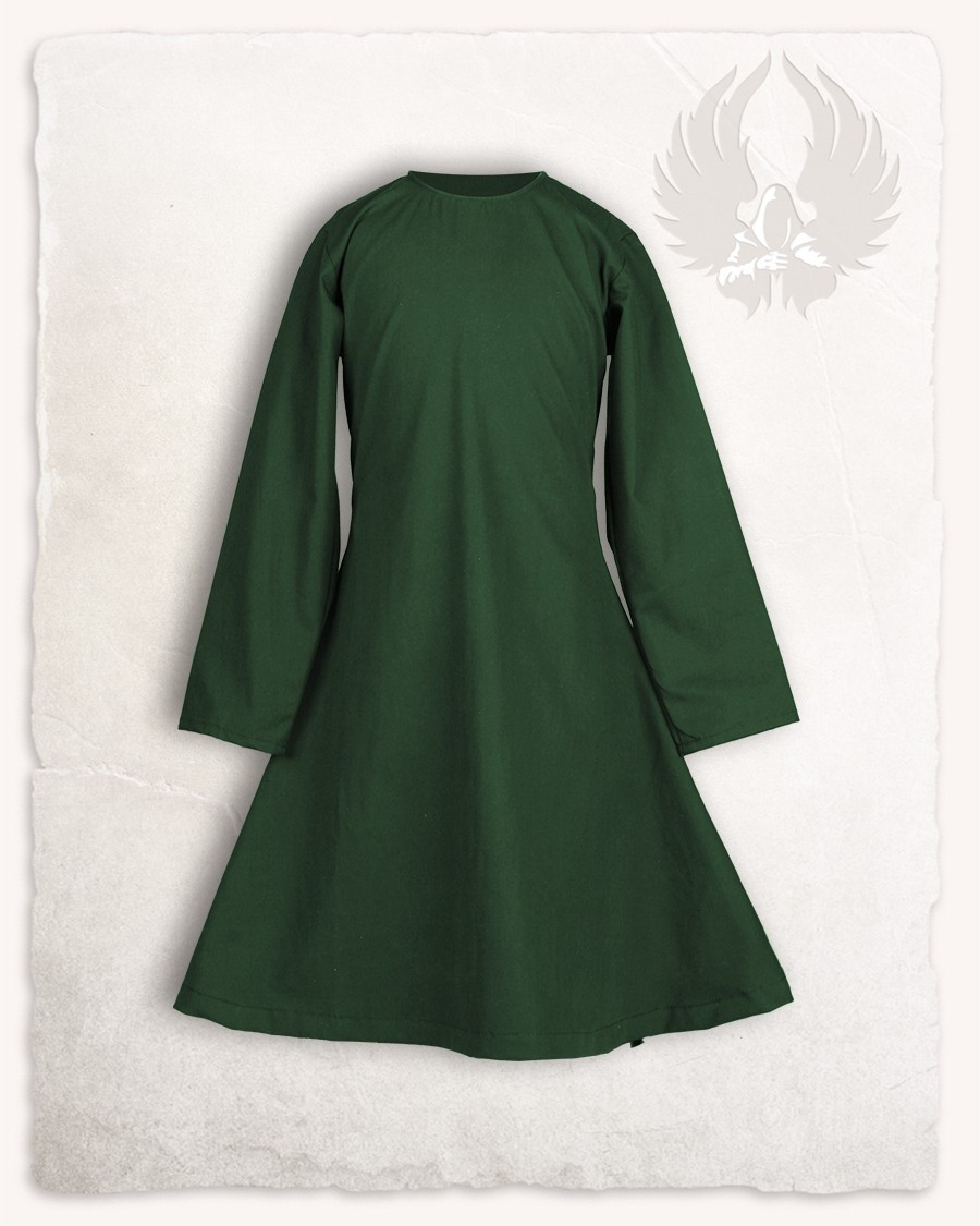 Robe médiévale pour fille modèle Lisbeth, vert