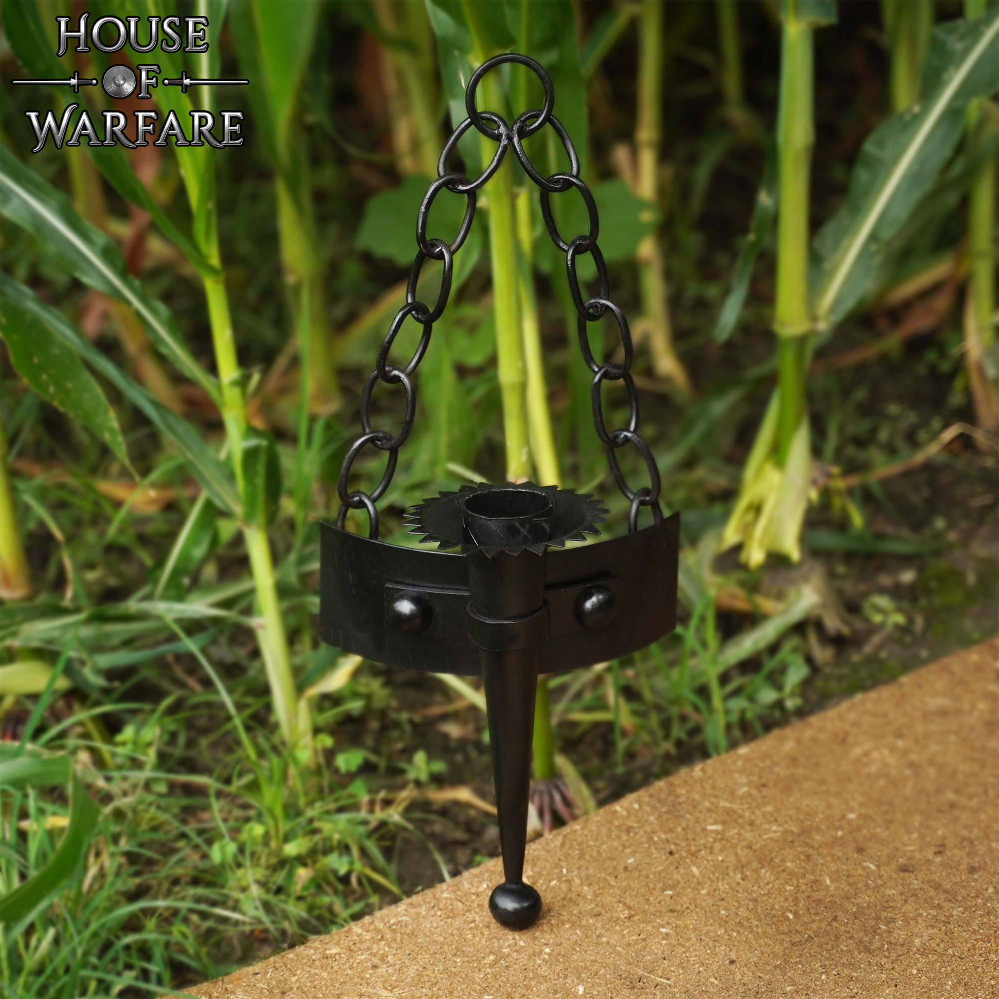 Applique murale médiévale chaînes pour 1 bougie