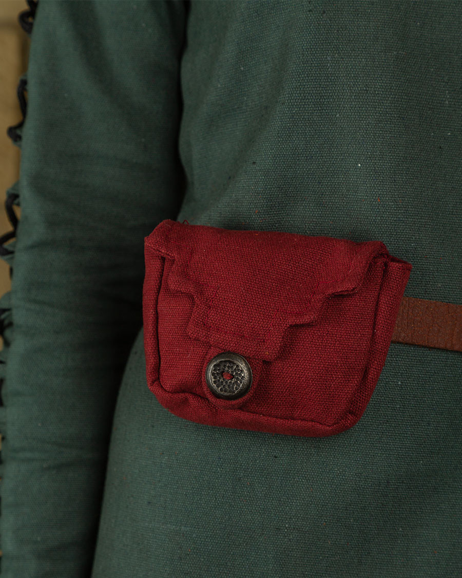 Petit sac banane médiéval modèle Borchard, coton bordeaux