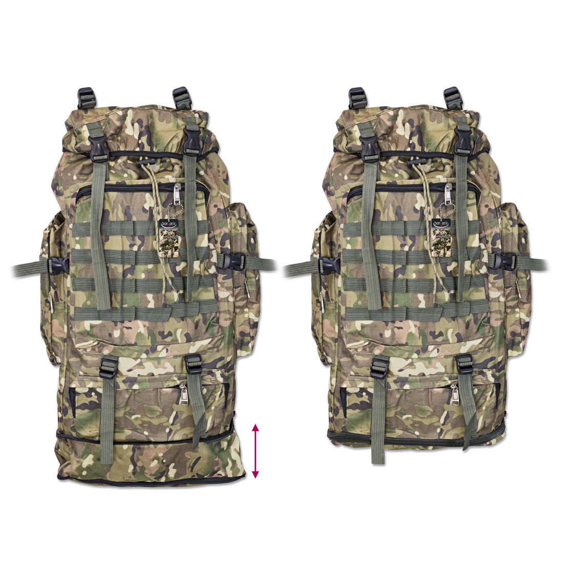 Sac à dos tactique camouflage barbare, 60L