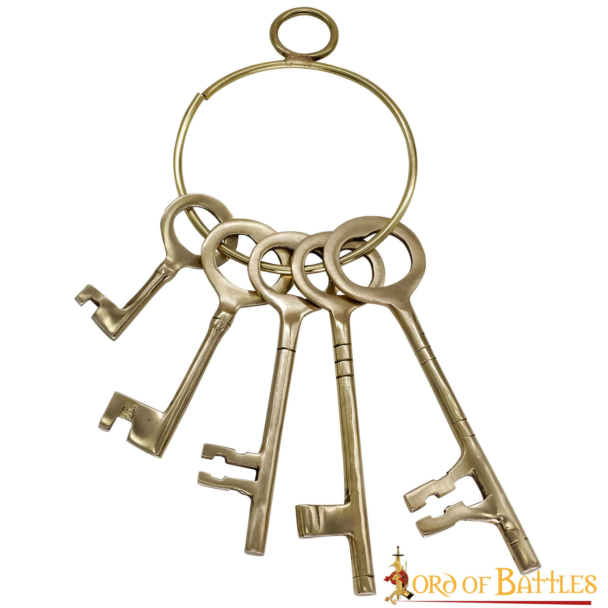 Set 5 clés avec porte-clés de donjons médiévaux