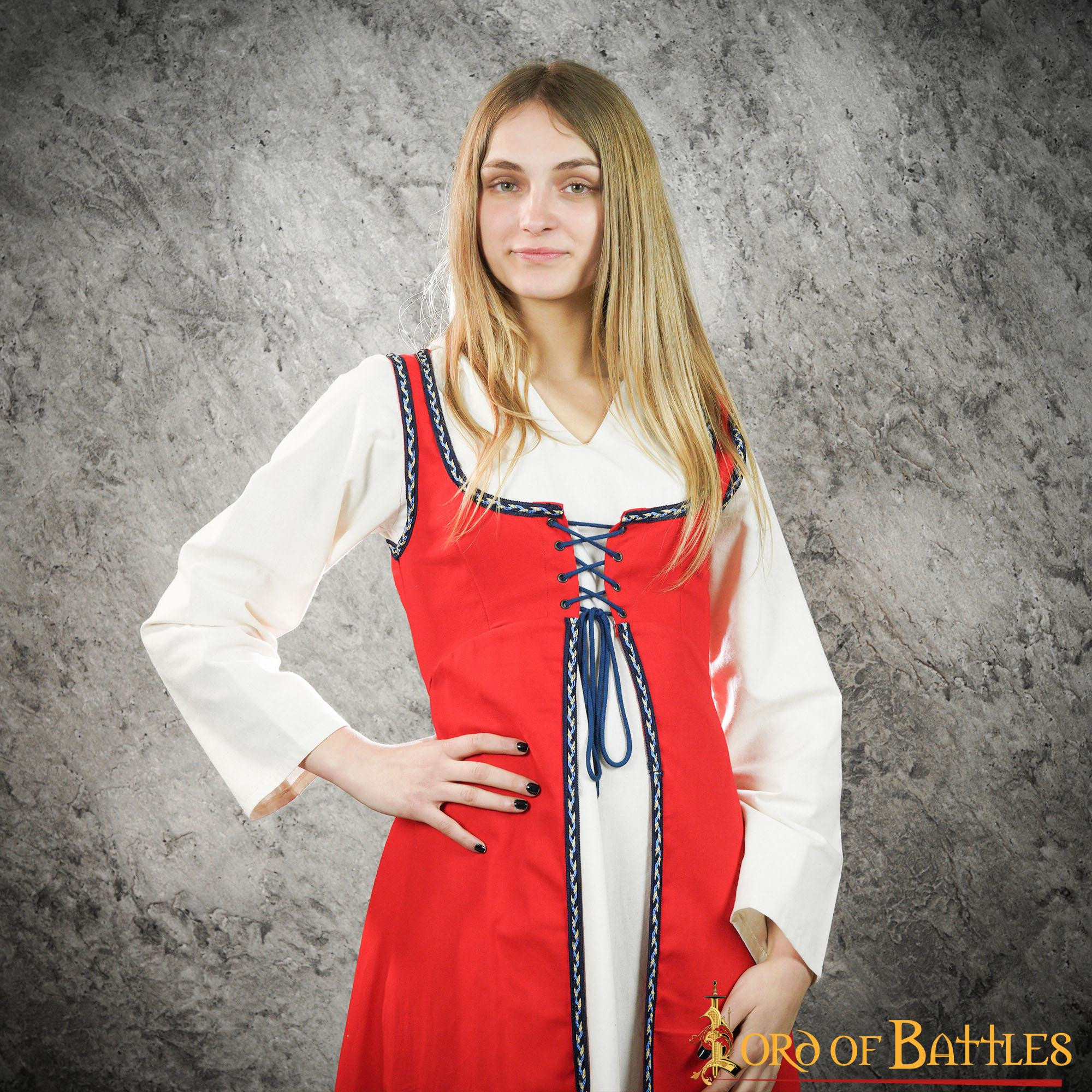Brial Médiéval Rouge avec Lacets