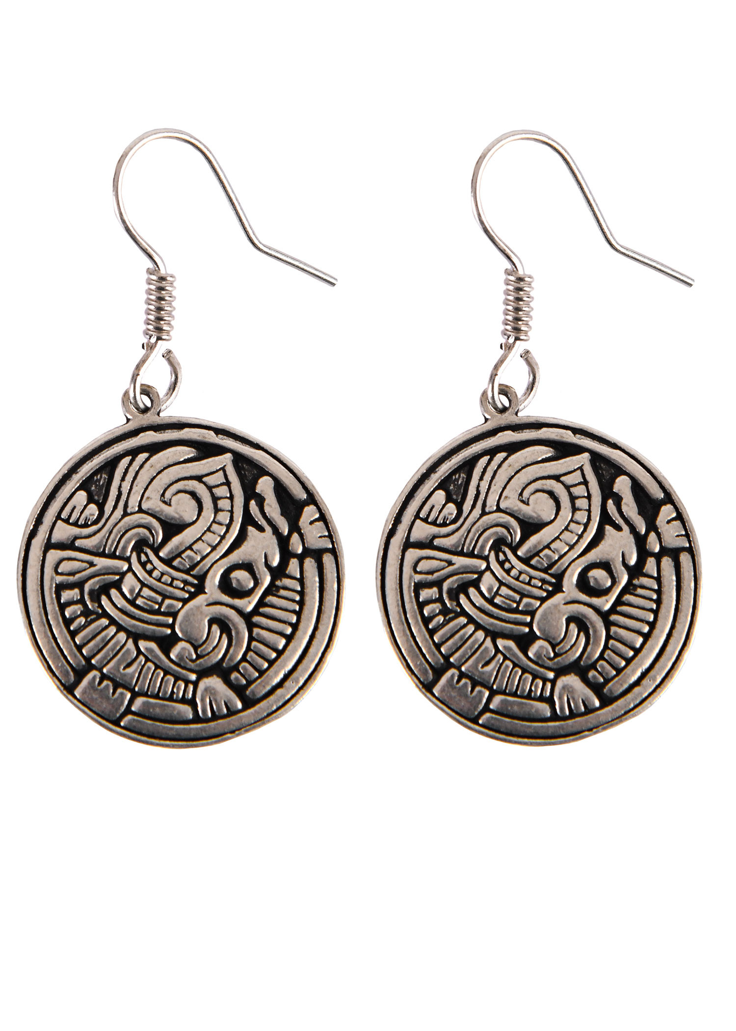 Boucles d'oreilles Viking en laiton argenté
