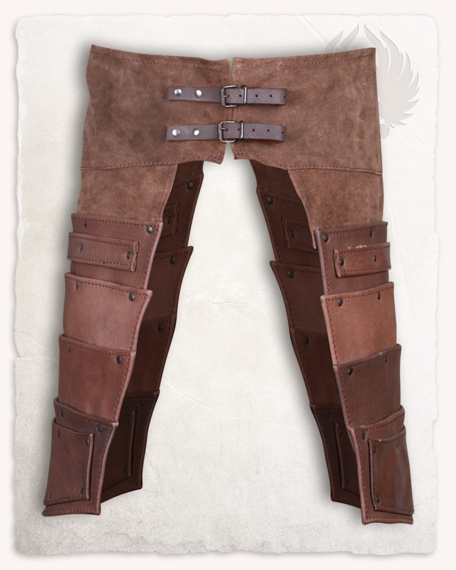 Ceinture modèle Albercht avec passants latéraux, cuir marron