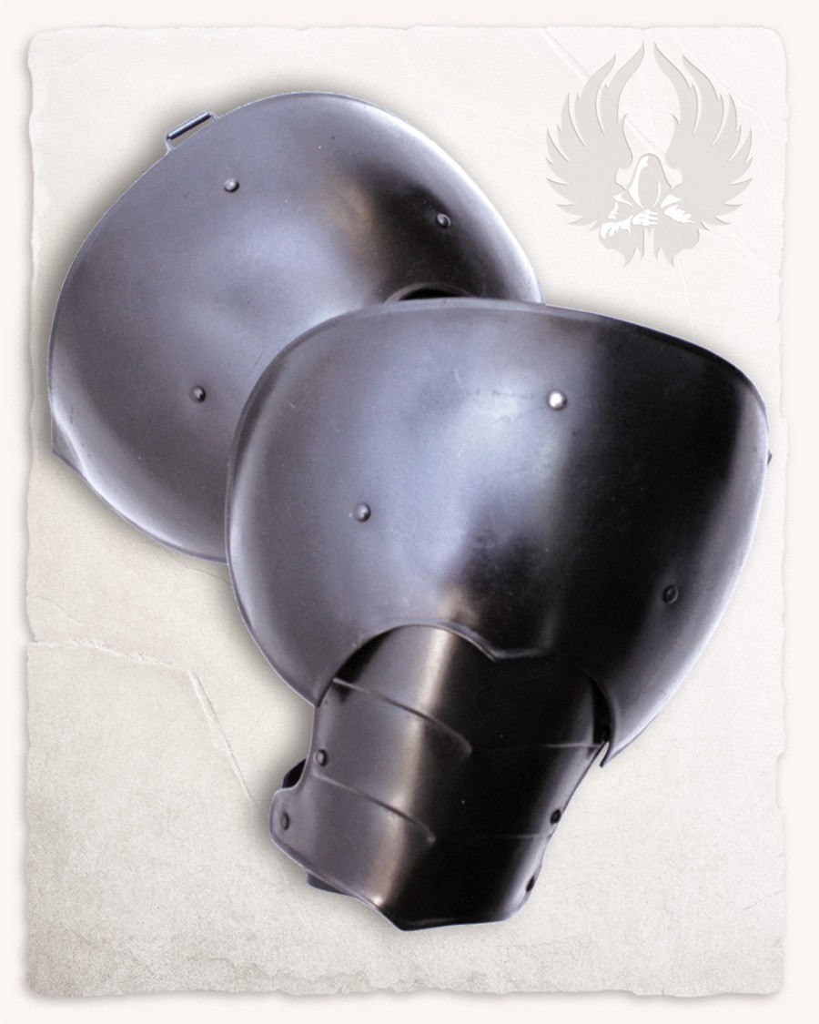 Grandes épaulettes médiévales, modèle Markward, finition noircie