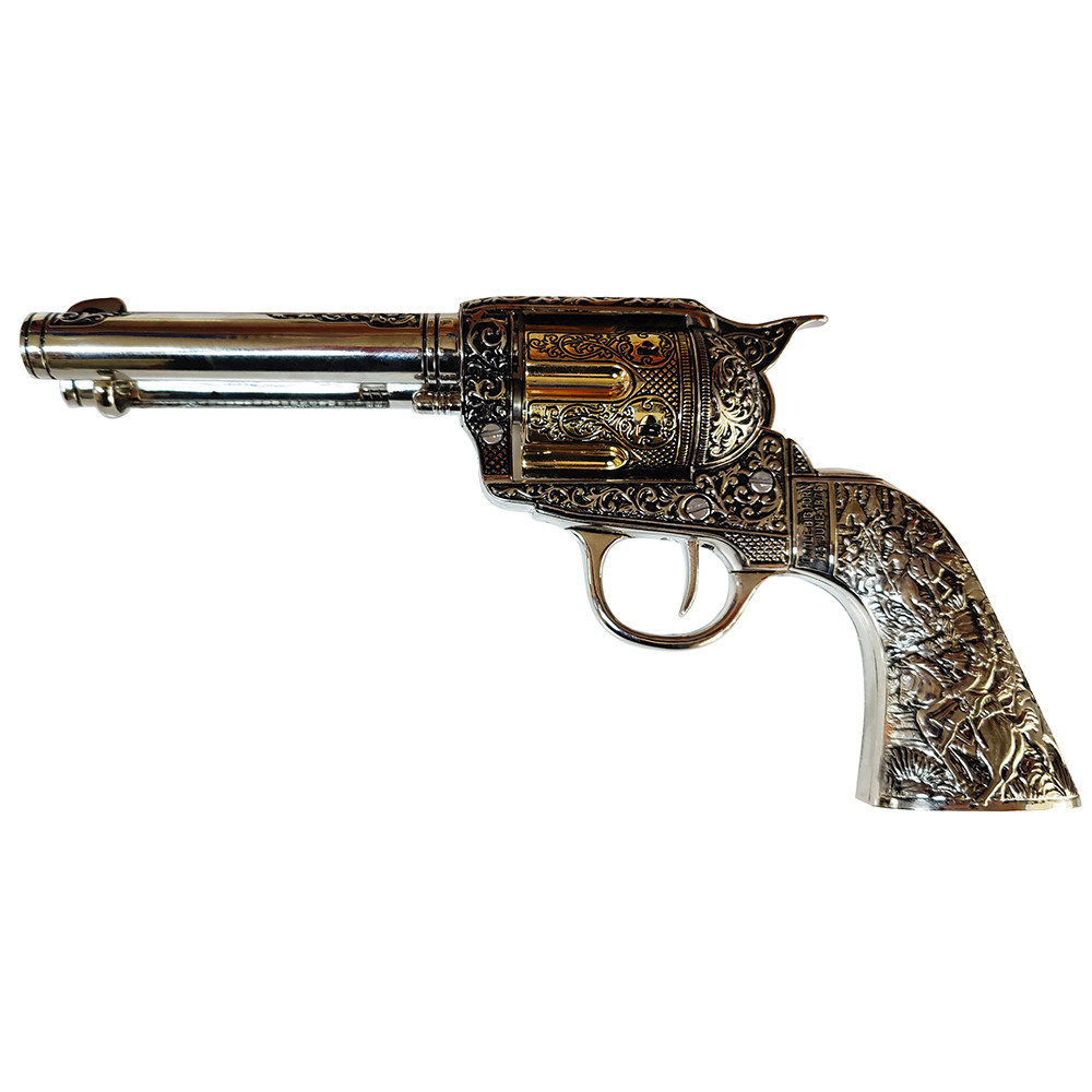 Revolver Colt 45 PeaceMaker manche métal court, 27 cms.