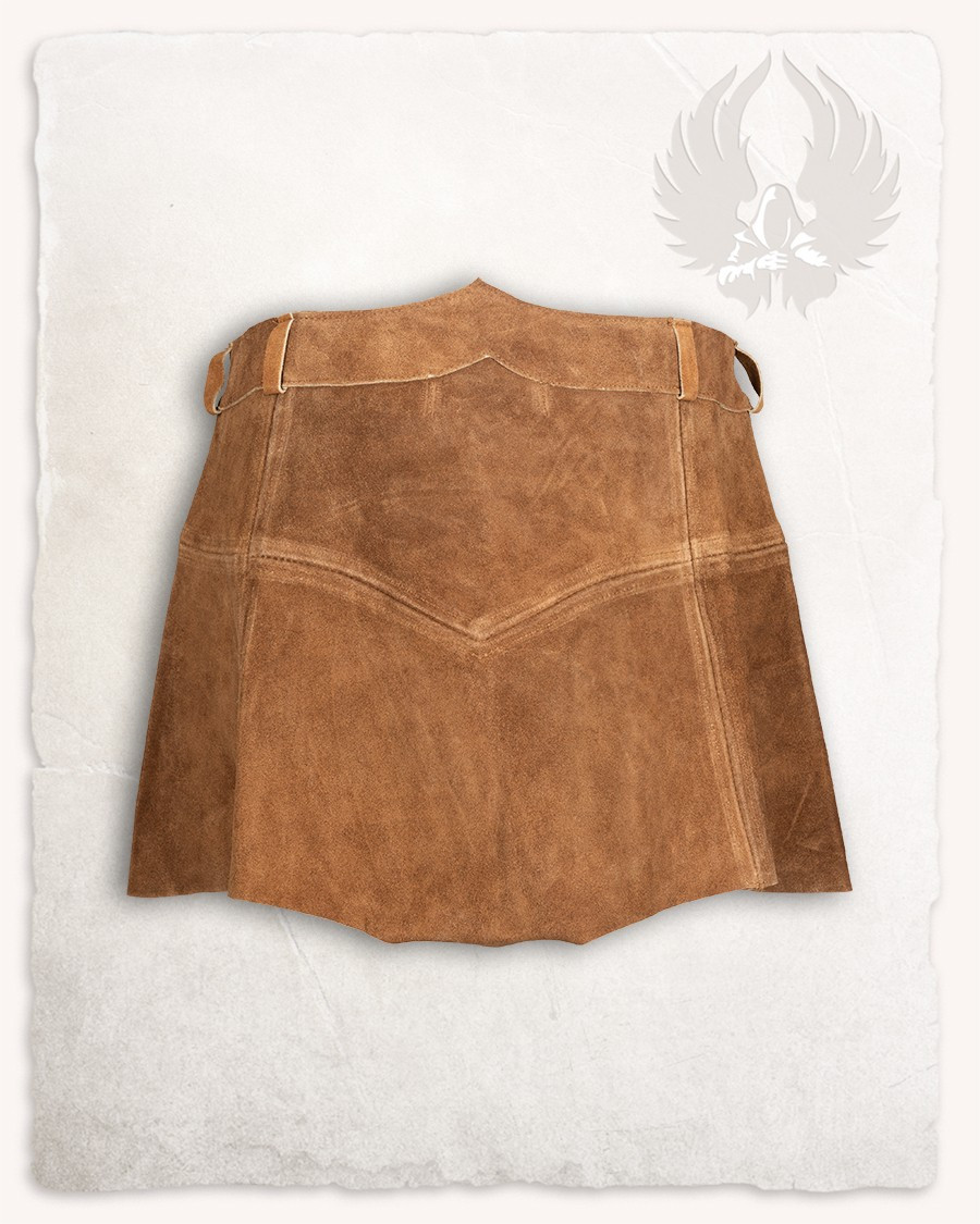 Jupe en cuir suédé marron modèle Nuala