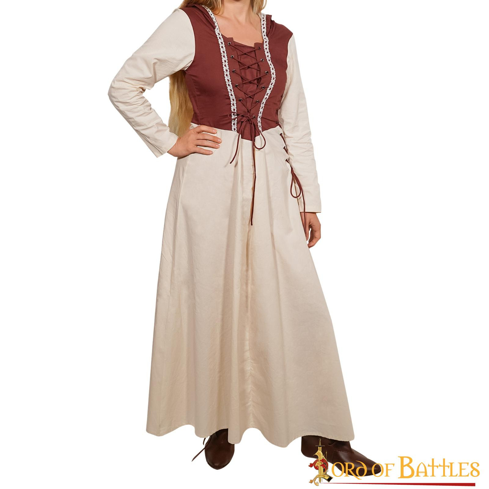 Robe médiévale en coton modèle jeune fille