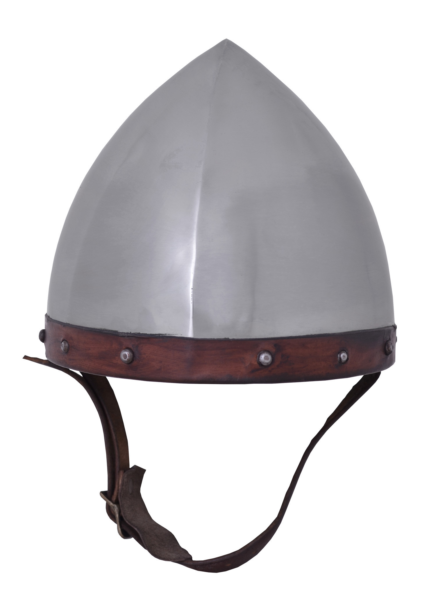 Casque voûté Archer, acier 1,6 mm avec doublure en cuir