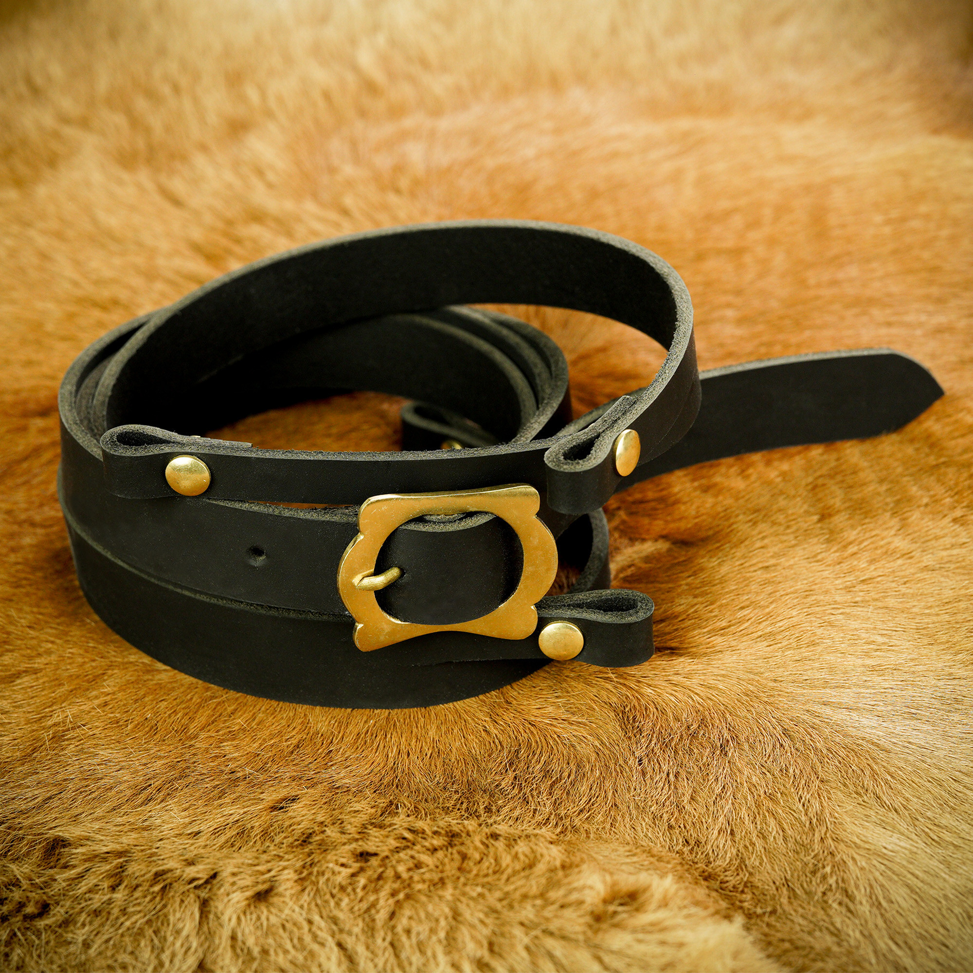 Ceinture en cuir noir pour accrocher l'épée romaine Gladius
