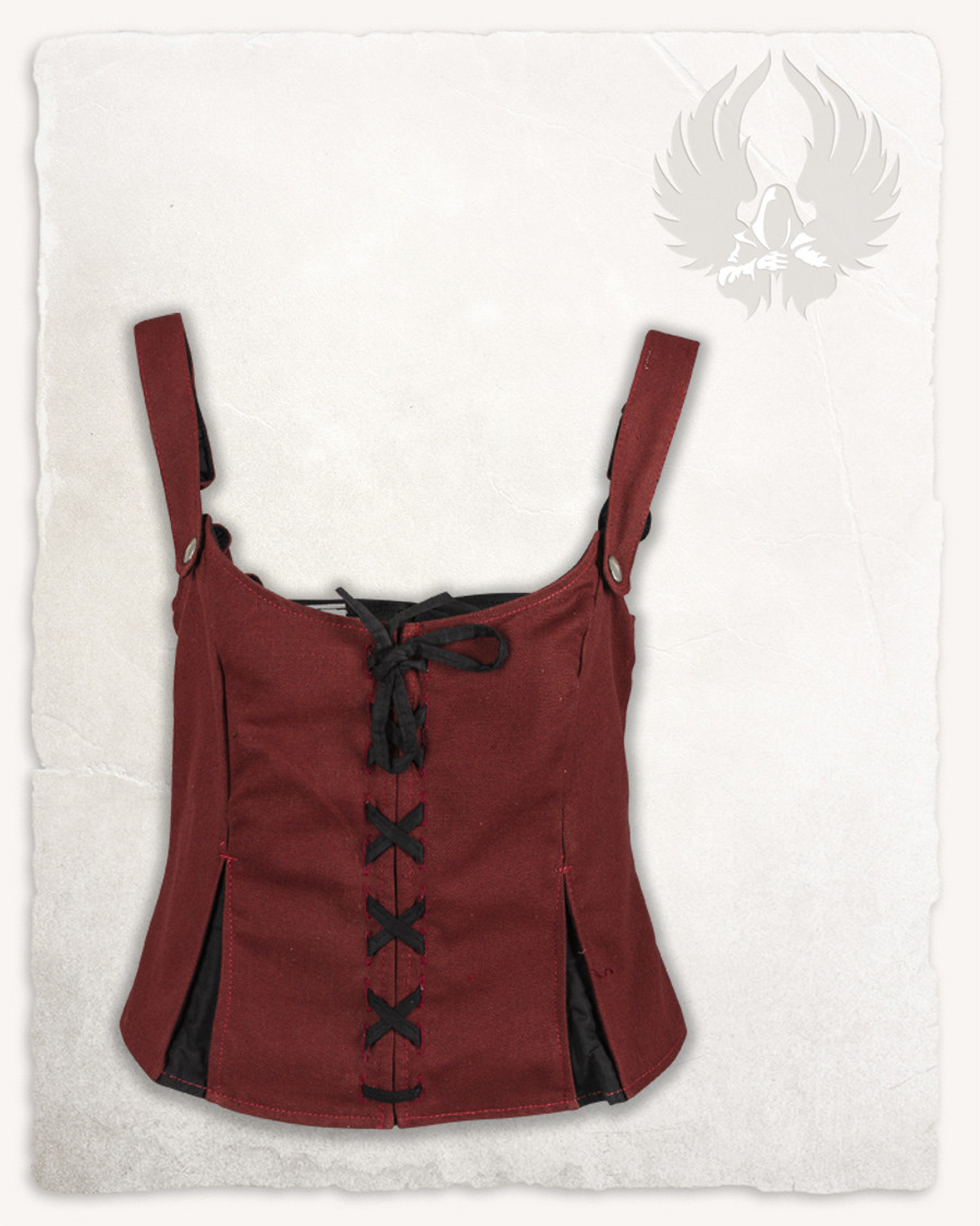 Corsage médiéval en cuir modèle Léa, bordeaux