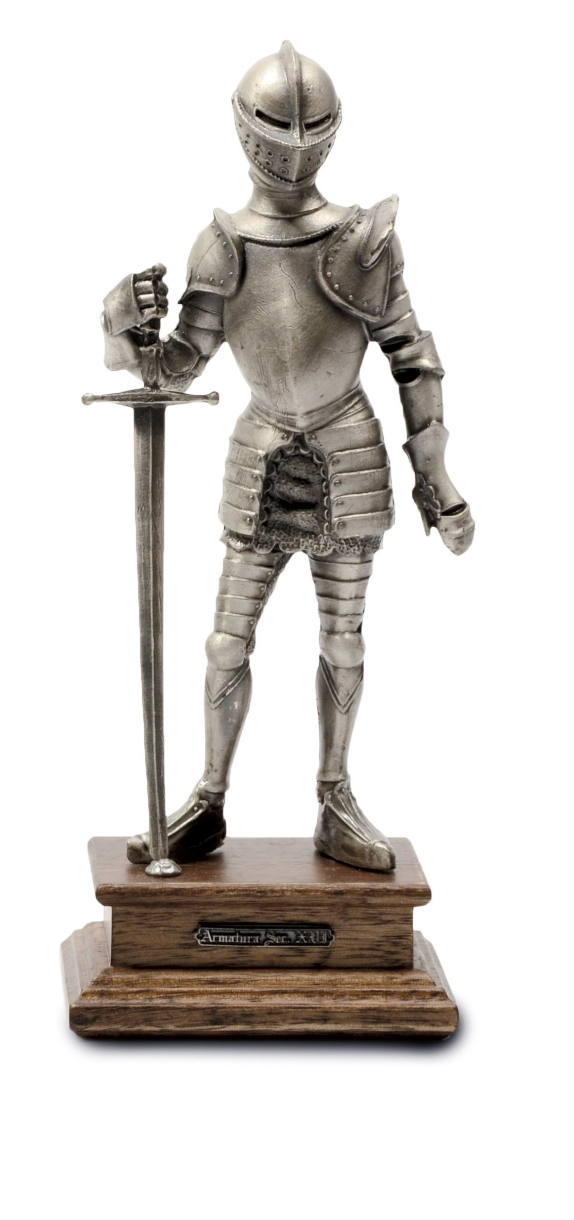 Armure de guerrier médiéval miniature avec épée, 23 cm.