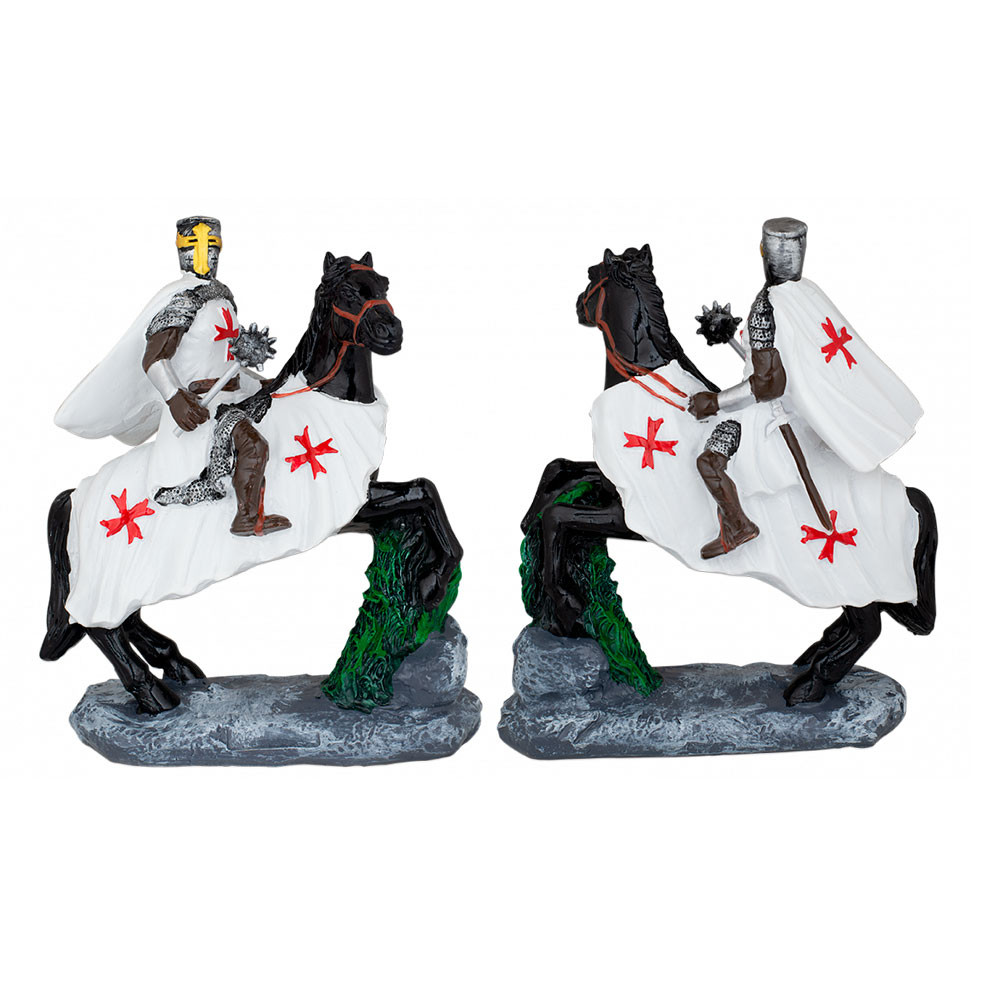 Chevalier templier à cheval avec masse (12 cm.)