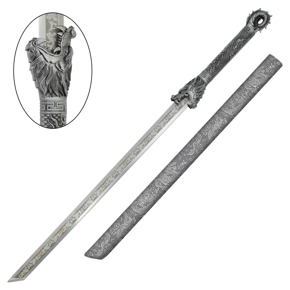 Épée de dragon traditionnelle chinoise, dynastie Tang (105 cm.)