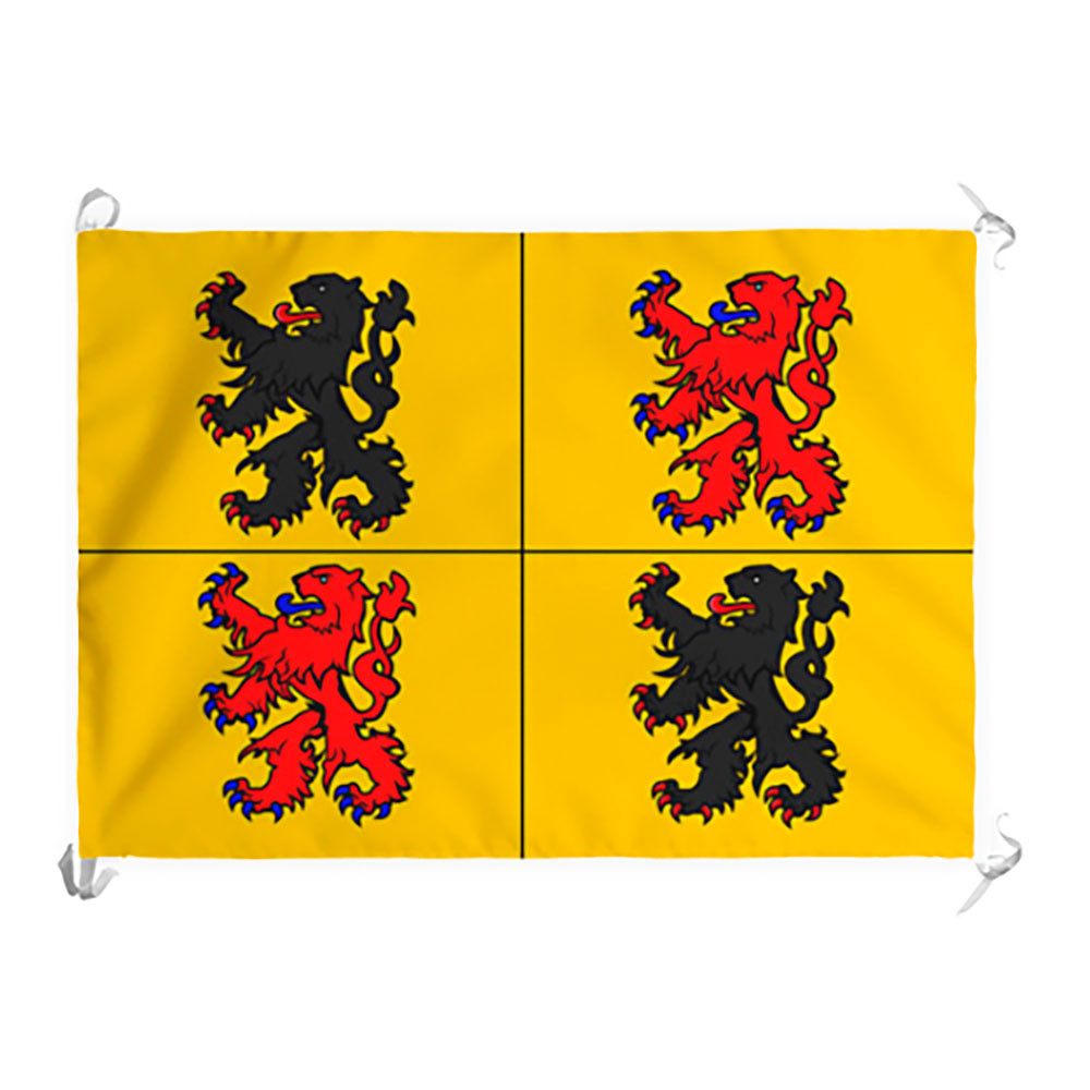 Bannière médiévale Hainaut, province du Royaume de Belgique (100x70 cm.)