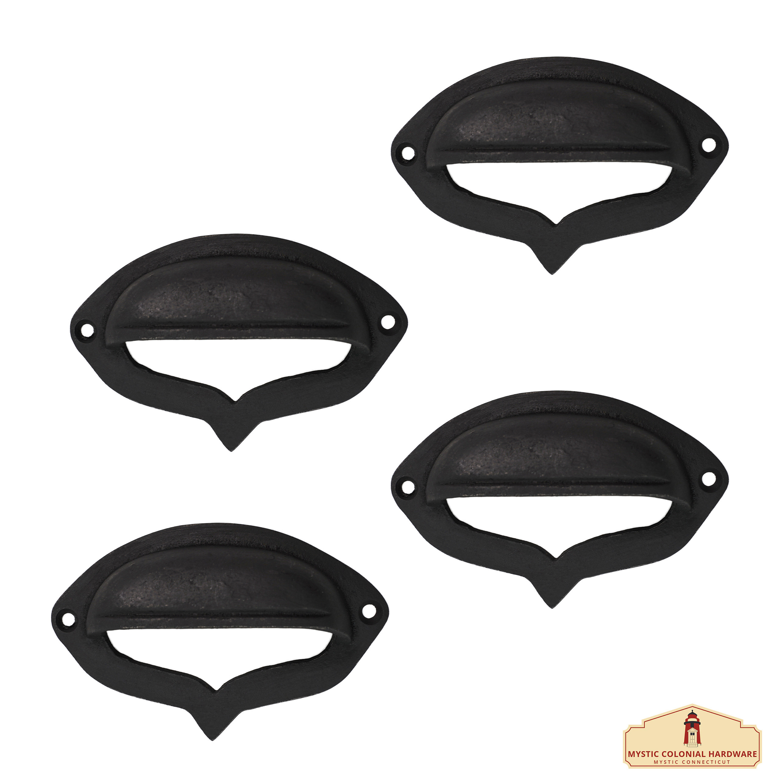 Pack de 4 poignées médiévales rustiques en fonte (10 cm.)