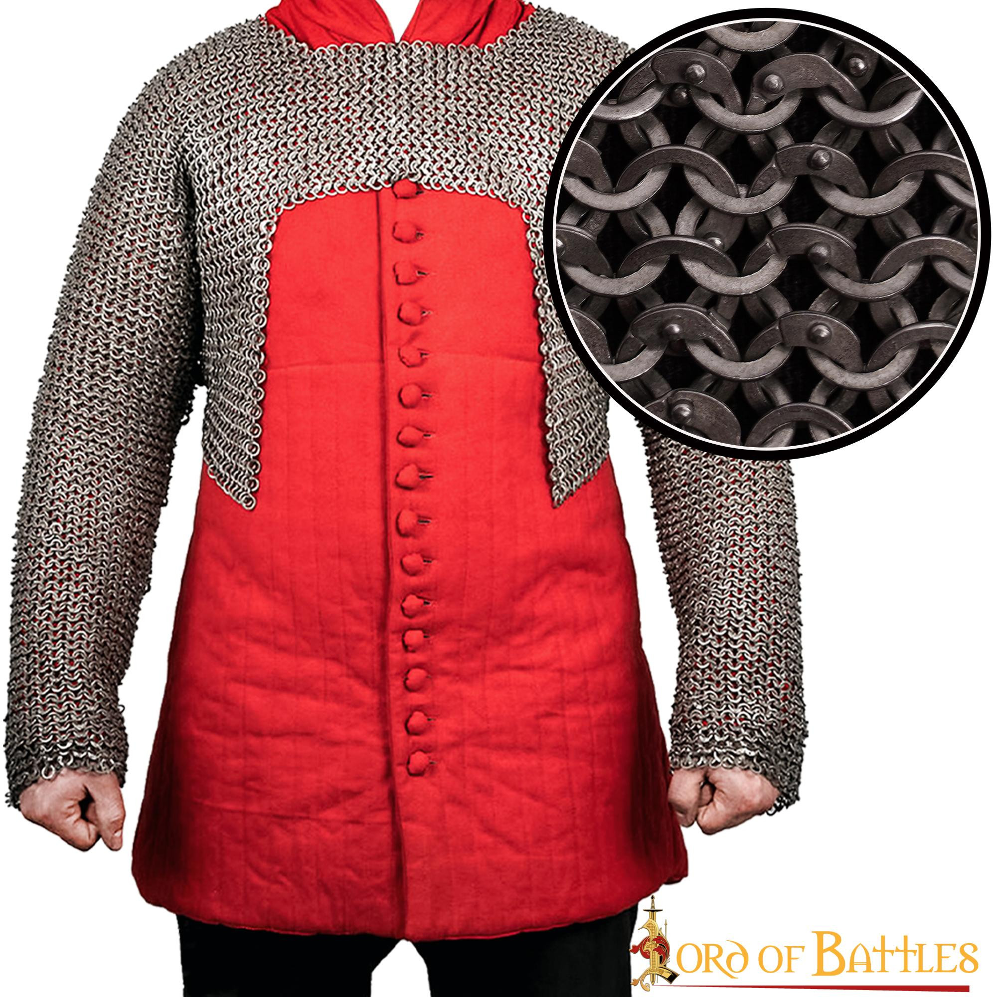 Haubergeon demi-cotte de mailles à anneaux plats