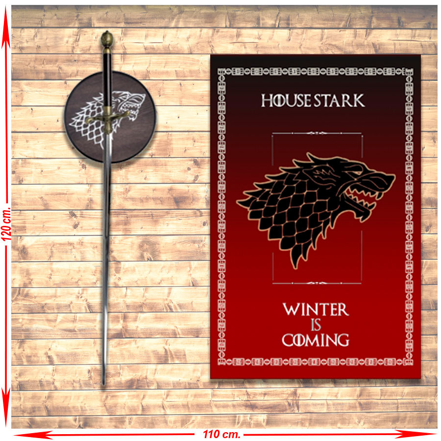 Pack bannière + épée Arya Stark de Game of Thrones