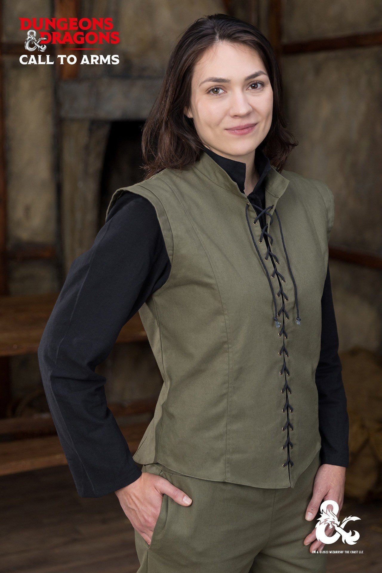Gilet médiéval modèle Ranger, couleur vert