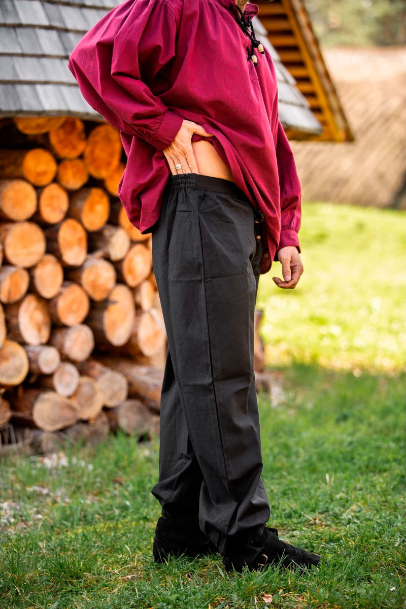 Pantalon médiéval Gerold, couleur noire