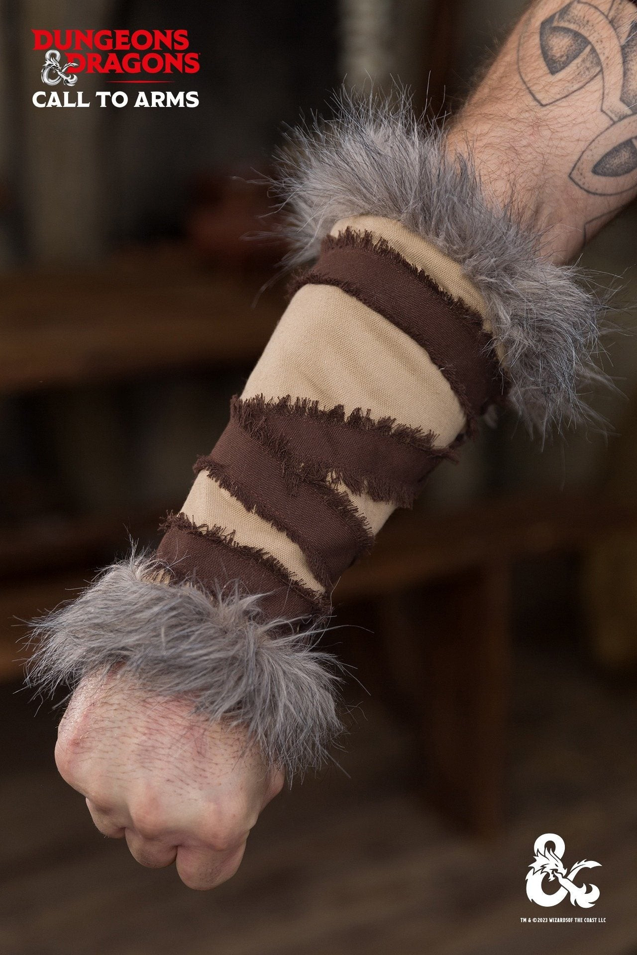 Brassards barbares médiévaux, couleur beige-marron