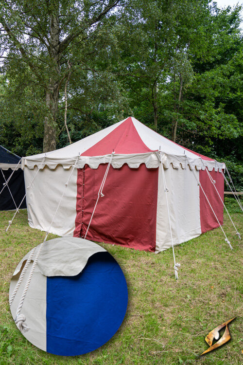 Chapiteau médiéval, bleu naturel 4 x 4 mètres (version compacte)