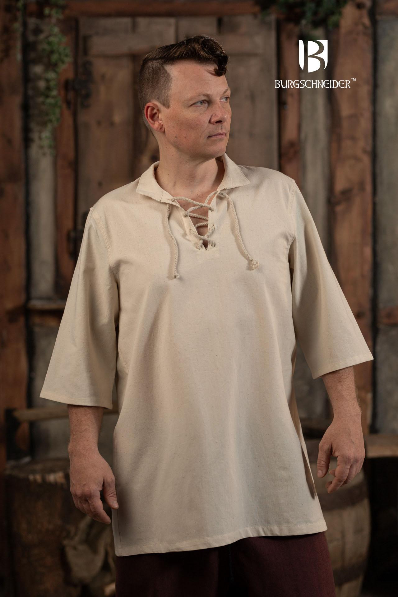 Chemise d'été médiévale Aton, blanc naturel