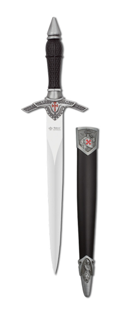 Dague templière ornementale avec fourreau (39 cm.)