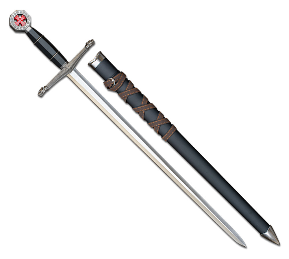 Épée décorative avec fourreau modèle Croix des Templiers, noir (60 cm.)