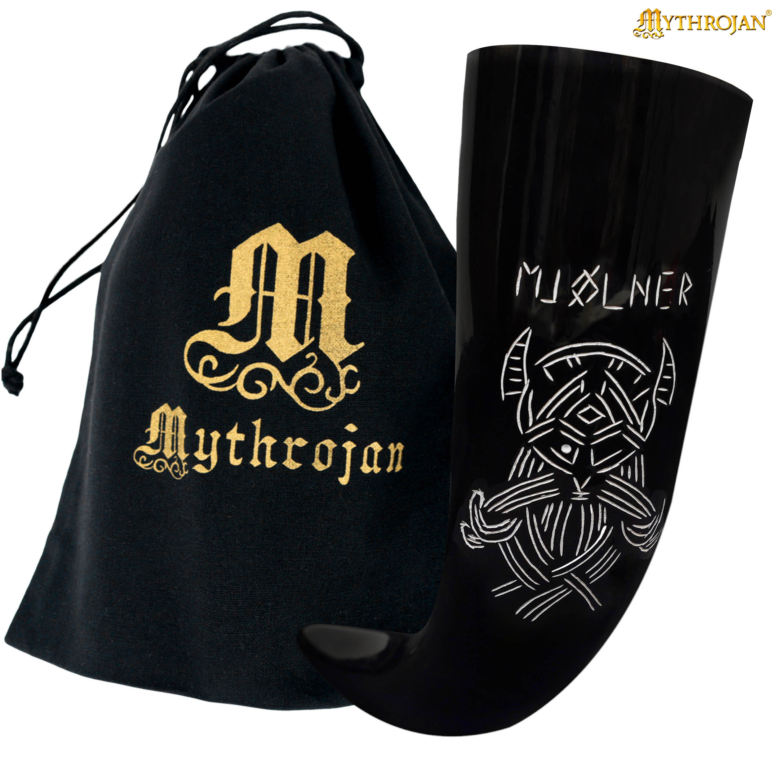 Corne viking pour boire modèle Mjolner (400 ml.)