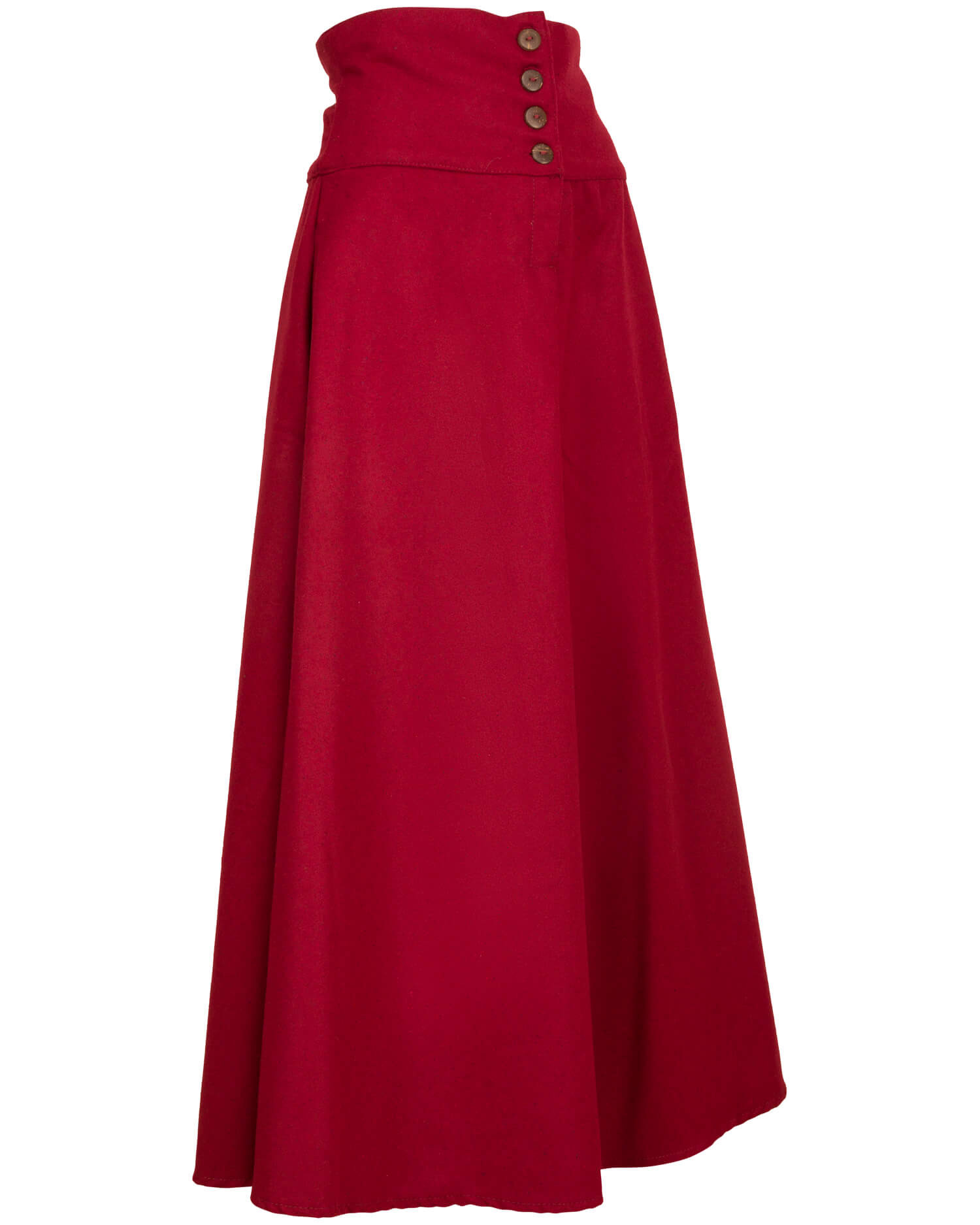 Jupe médiévale en laine modèle Hannah, couleur rouge