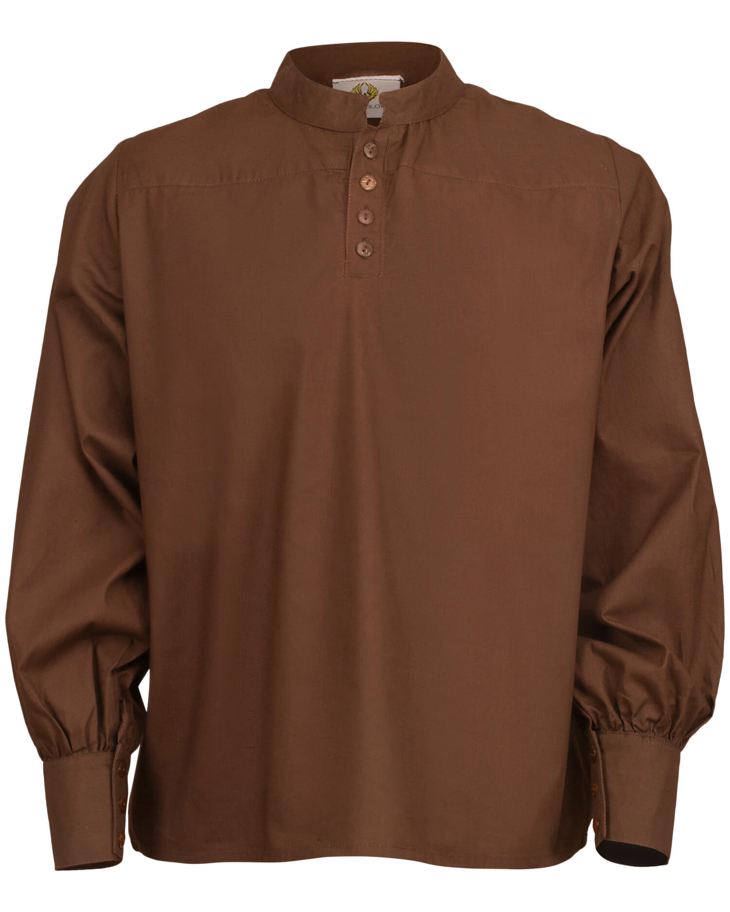 Chemise médiévale en coton modèle Bartold, couleur marron