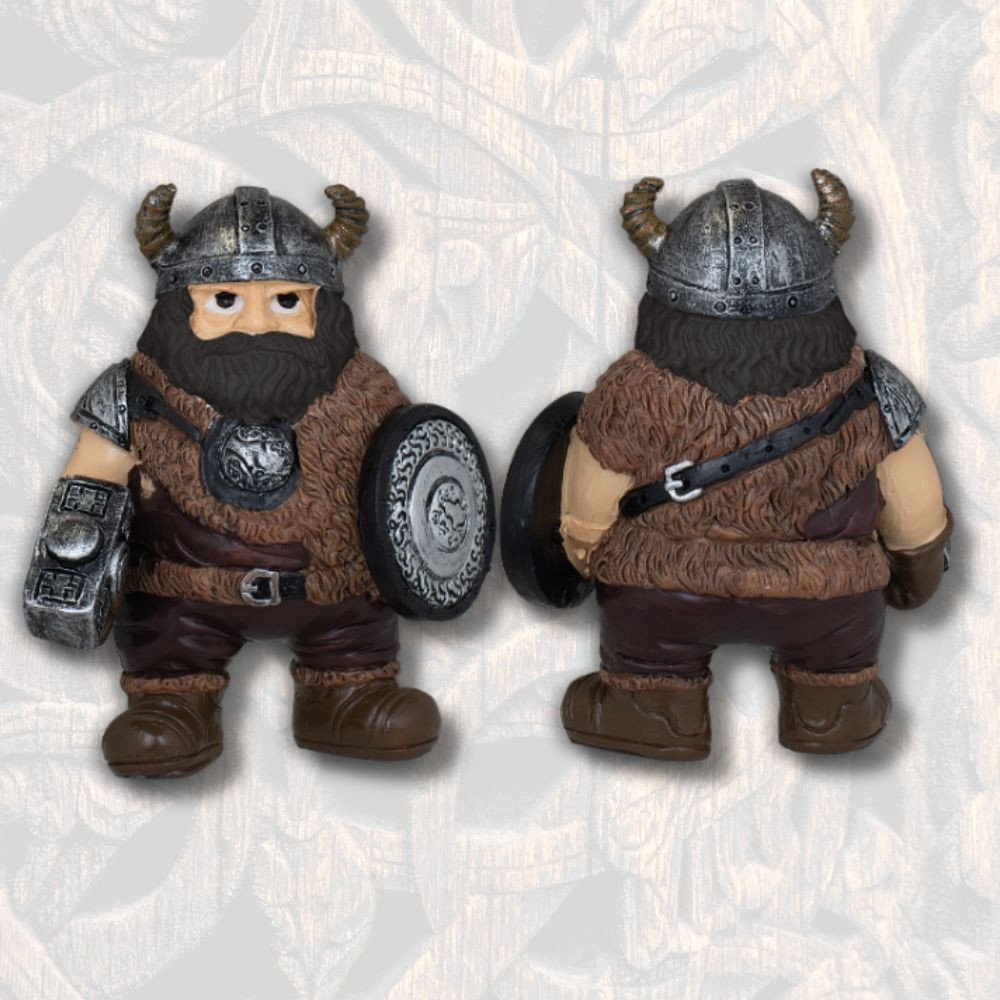 Figure en résine viking marteau avec bouclier (10,5 cm.)