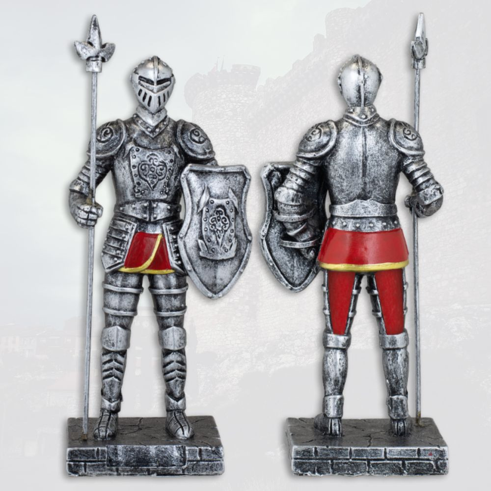 Figurine en résine guerrier médiéval avec lance (18 cm.)