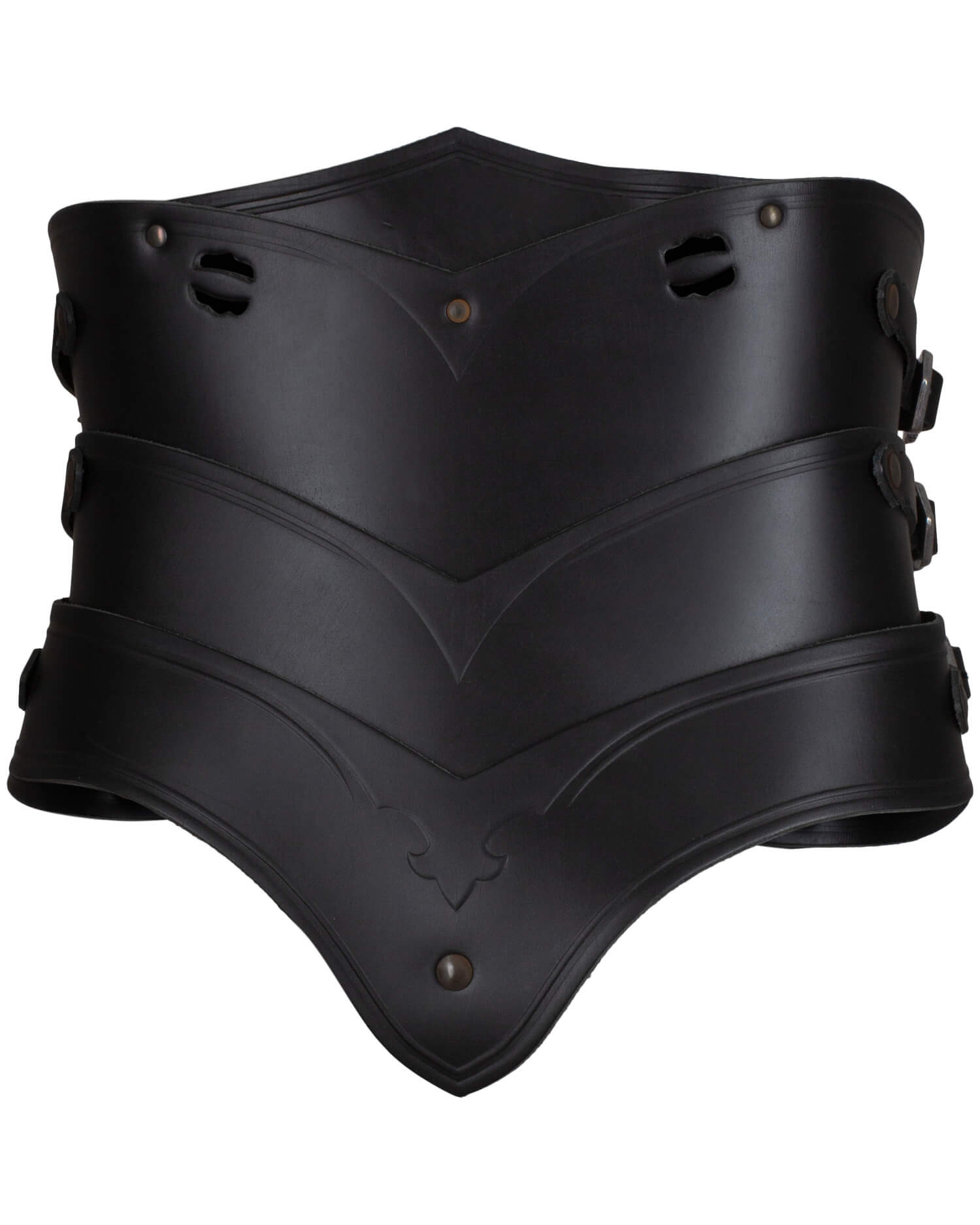 Corset médiéval en cuir modèle Lilith, couleur noire