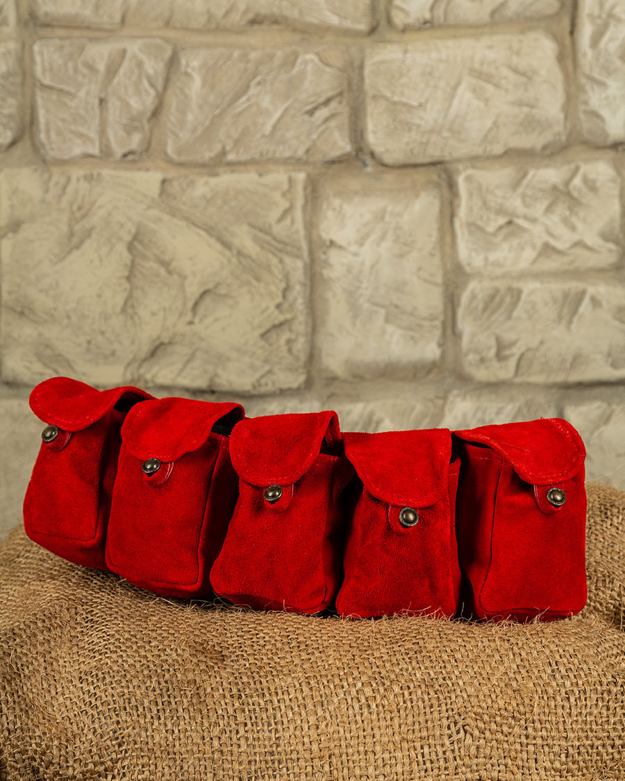 Ceinture Rickar avec 5 pochettes - Rouge