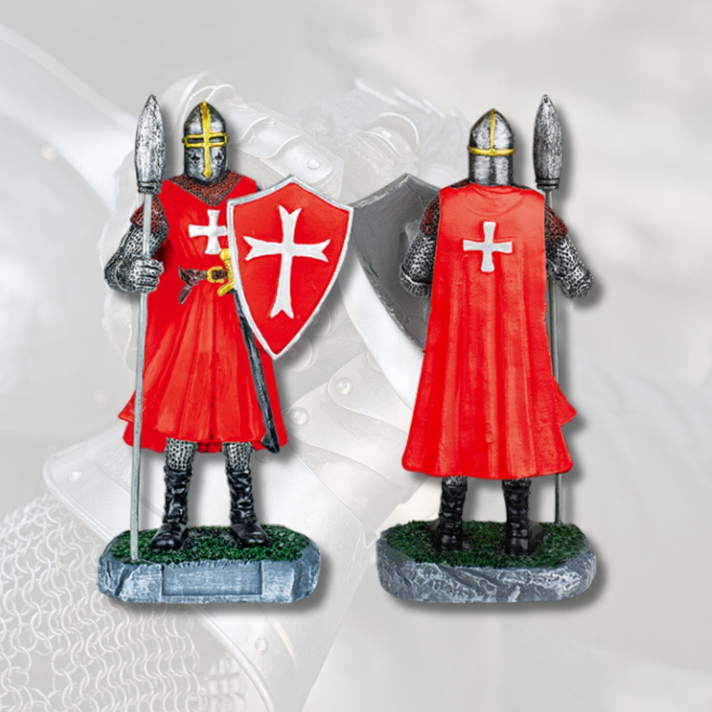 Figure médiévale en résine modèle Templiers (18 cm.)