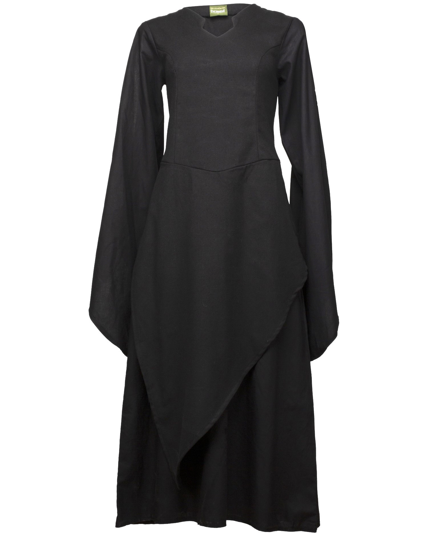 Robe médiévale en coton modèle Galatea, couleur noire