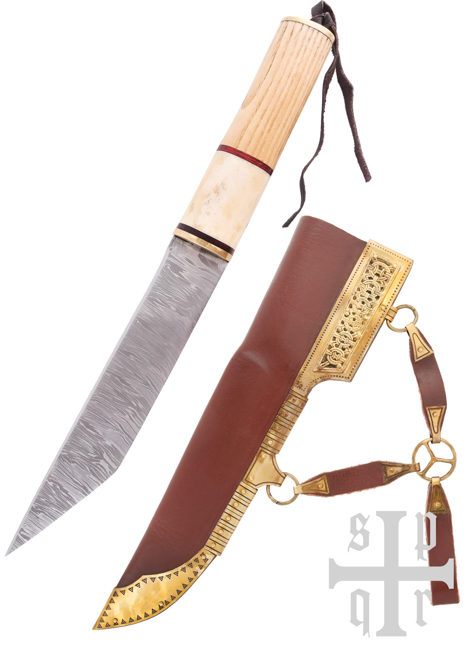 Couteau Sax Viking en acier Damasquin