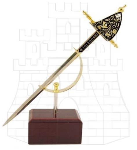 Miniatura daga Renacimiento damasquinada - Des Miniatures des guerriers templiers