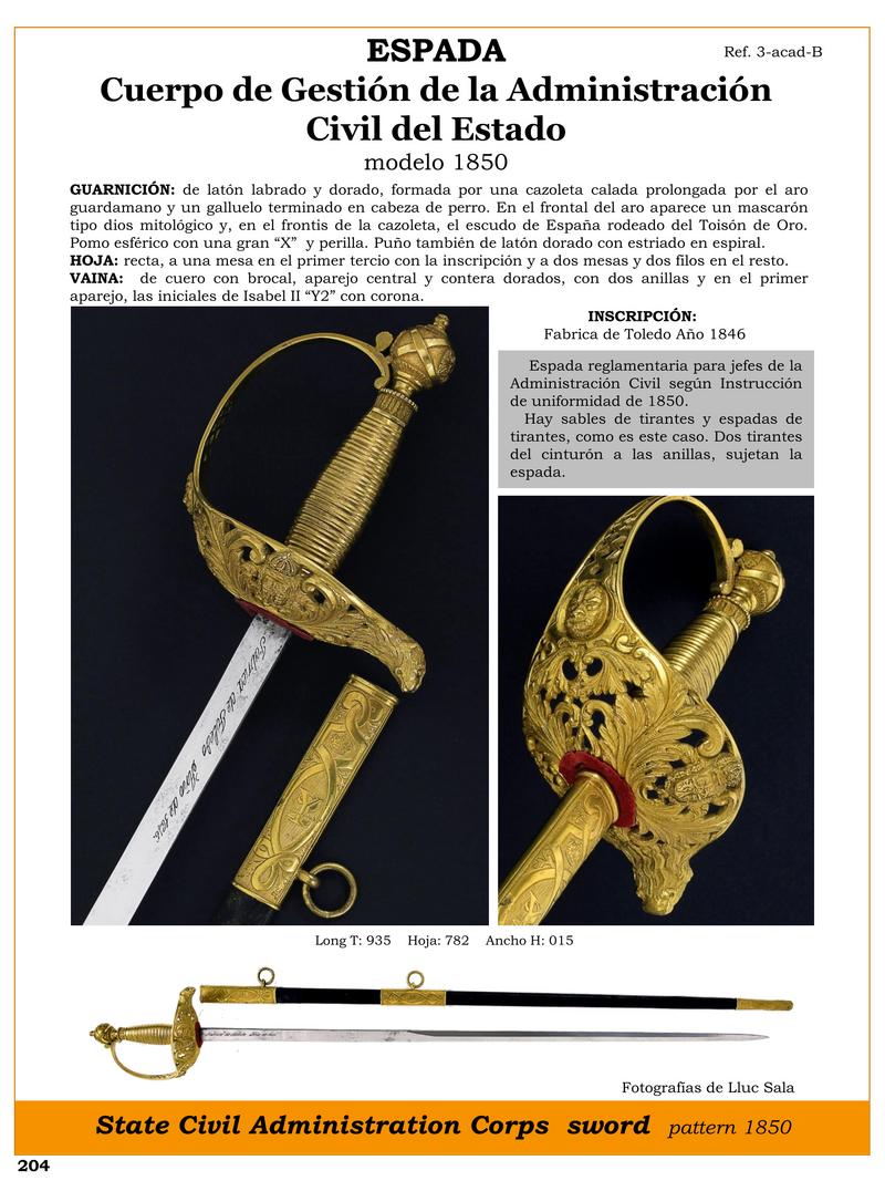 espada regulametaria para jefes de la administracion civil segun instruccion de uniformidad de 1850 jpg 1742469027 1742490609 - Épée Civile de Gestion : Histoire et Caractéristiques Uniques