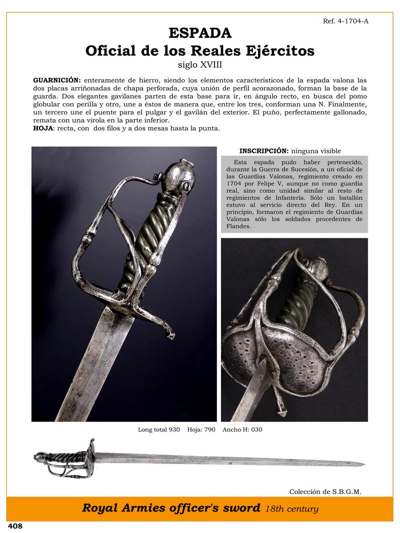 espada oficial de los reales ejrcitos siglo xviii jpg 1745752168 1745773831 - Épées Historiques : L'Élégance de l'Épée Wallonne du XVIIIe Siècle