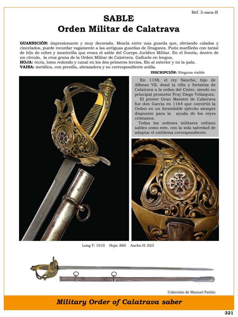 sable jpg 1744801767 1744823394 - Sabre militaire de Calatrava : design élégant et fonctionnel